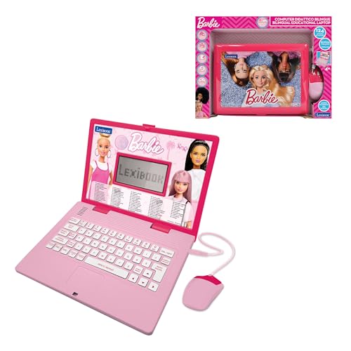 Lexibook Barbie, Ordinateur Portable éducatif et bilingue en Anglais/Italien, Jouet pour Enfants...