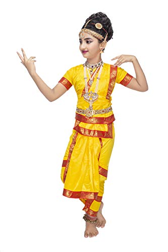 Image of Girls BharatNatyam Costume for Classical Dance Costumes for Annual Compitition /Annual Function School Event (18-24 Months)