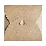 20Pcs Vintage Envelopes with Heart Clasp Handmade Envelope for Christmas Valentine Cards Wedding Invitation