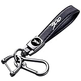 HUIANTS Genuine Leather Car Keychain 300 Emblem Microfiber Leather Key Chain compatible with Chrysler 300 300C 300S Accessories (White), Medium