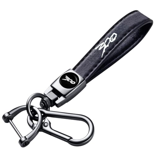 HUIANTS Genuine Leather Car Keychain 300 Emblem Microfiber Leather Key Chain compatible with Chrysler 300 300C 300S Accessories (White), Medium