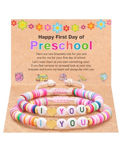 First Day of Preschool Pre K Prek Bracelet Mommy and Me Back to School First Day of School Gifts for Mom and Daughter Mother Daughter Anxiety Bracelets Back to School Gifts for Girls