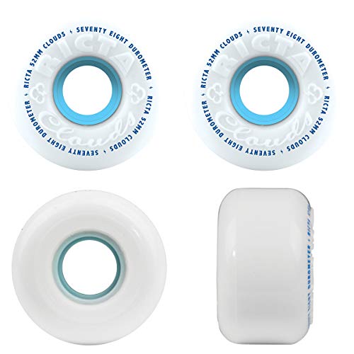 Ricta Clouds Skateboard Wheels (Set of 4) (White 78a, 52mm)