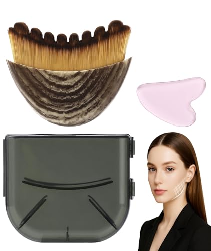 2pcs Lymphatic Contour Face Brush, Face Massage Tool for Lymphatic, Face Contour Brush for Daily Skincare Routine, Portable Face Massager for Women, Compact and Ergonomic Design