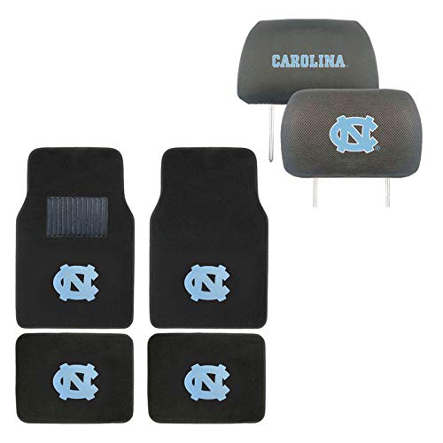 Aac Fanmats Ncaa Carpet Floor Mats Bundle With Head Rests For North Carolina Tar Heels Fans Officially Licensed(6 Items) #TOP18