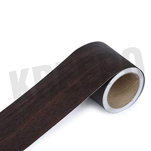 Image of KREEPO Waterproof Waist Line Wall Sticker Self Adhesive Baseboard Wallpaper Border Roll Decals Home Decor Film (Size 4Inch x 10m) (Wood-7)