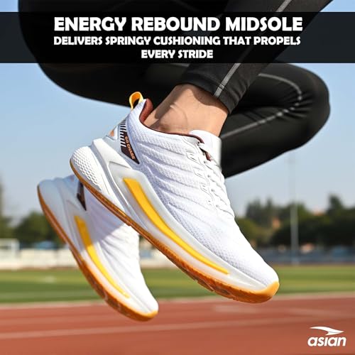 Image of ASIAN Powerplay-25 Men's Running Shoes | Knit Mesh Upper Lightweight Shoes | Memory Foam Technology | Premium Athletic Sneakers for Sports & Gym