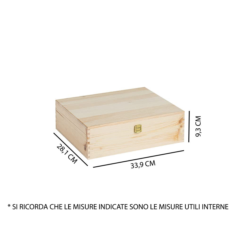 Cassette in legno|1 Bottiglia 750 ml |Misura Interna 33,5X9,5X9,5 |Custodia/Contenitore Vino/Birra|Per Compleanni Matrimoni Eventi ART. TGCOF1