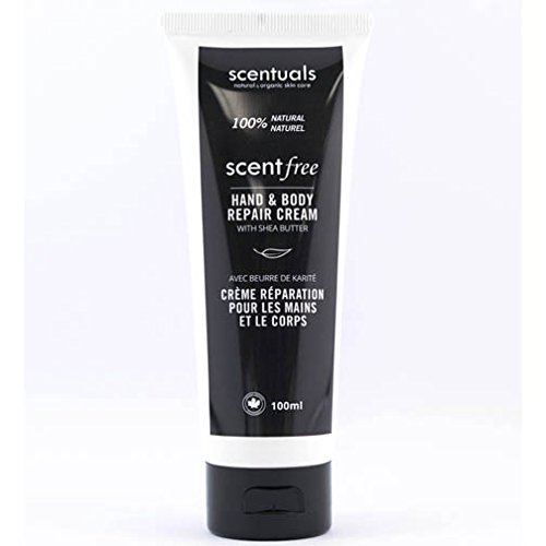 Scentuals Hand & Body Repair Cream | 100% Natural | For Sensitive Skin | With Shea Butter and Sweet Almond Oil | 100ml/3.4oz