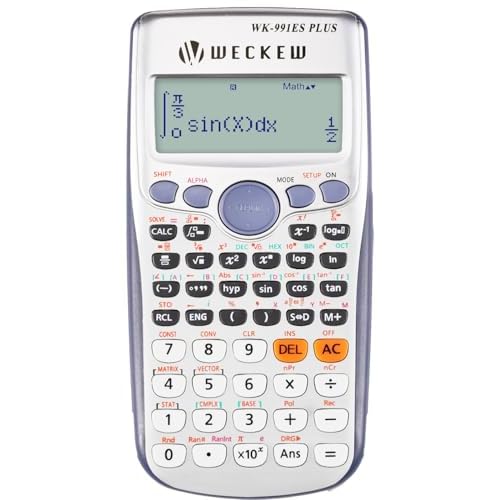 WECKEW Scientific Calculators, Math Calculator with 417 Functions, 2 Line 10+2 Digits Written Display Scientific Calculator for Secondary School/College/Business/Office (991ES PLUS)