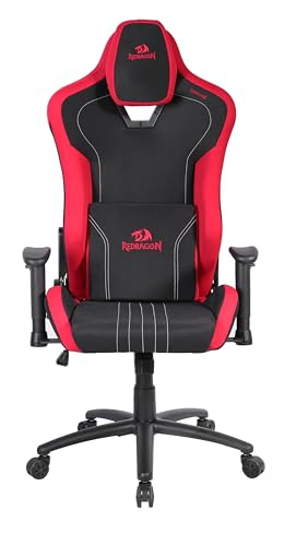 Cadeira Gamer Redragon Heth - Apoio de Braço Ajustável - Reclinável 180° - Preta e Vermelha C313-BR