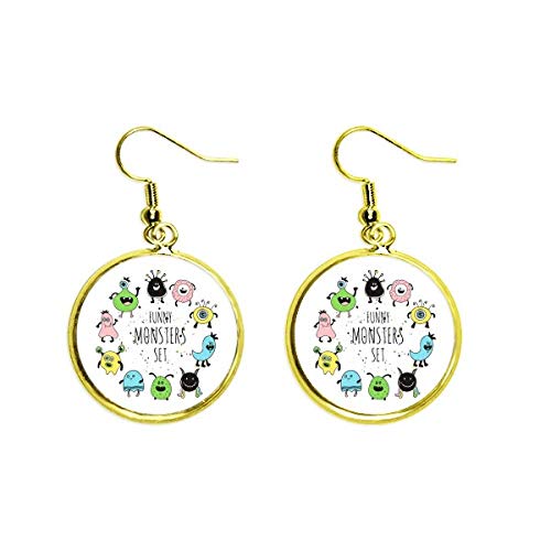 Pendientes de monstruo alienígena y universo dorados para lucir en festivales y fiestas de noche