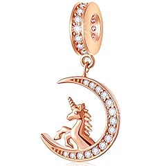 Sparkling Rose Gold Unicorn Charms