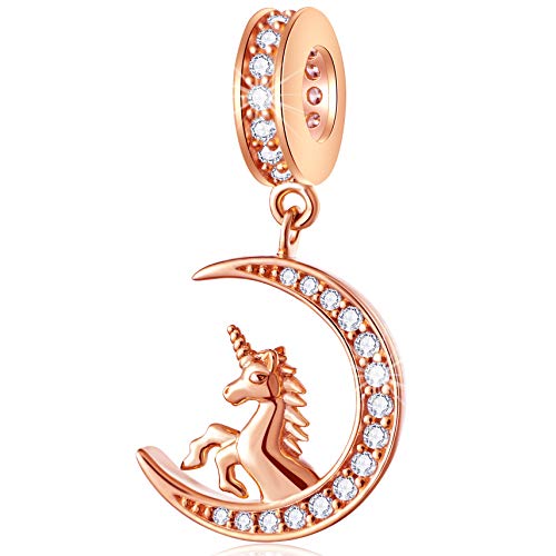 Image of Animal Theme Charms, Mom /Child of Owl Bear Dog, Rabbit Flamingo Elephant Panda Cat Parrot Crocodile Unicorn Charms in 925 Sterling Silver, Fit European Bracelet /Necklace, Gift for Mother /Friend /Lover