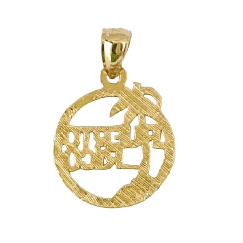14k Yellow Gold Puerto Rico Island Pendant, Made in USA3