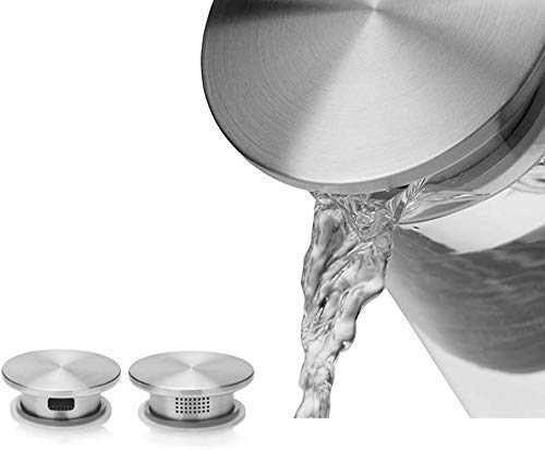 Image of 1800 ML Water Juice Jug Pot, Borosilicate Glass, Stainless Steel Air Tight Cap, Transparent Borosilicate Glass (Pack of 1)