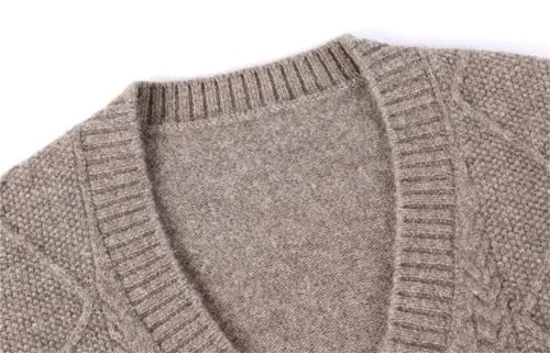 Men Thick Large Sweaters Buttons Casual V-Neck Sweaters Knitted Cardigan Solid Jumpers3