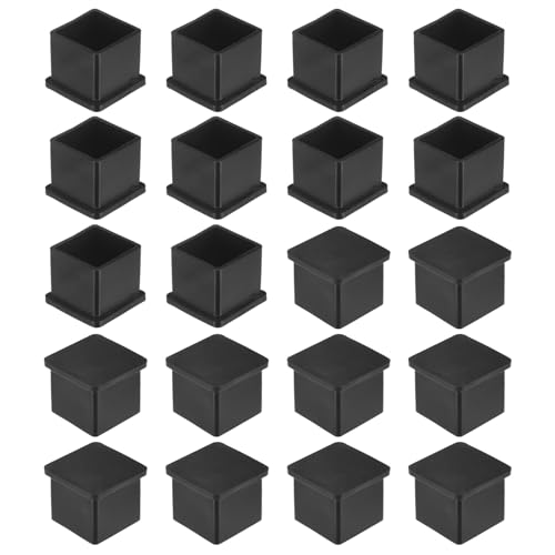 Image of M METERXITY 20-Pack Square Chair Leg Caps, 0.86 inch (22mm) PVC Chair Leg Floor Protectors for Chairs /Table /Bed, Furniture Feet Covers Cups Non-Slip End Tips
