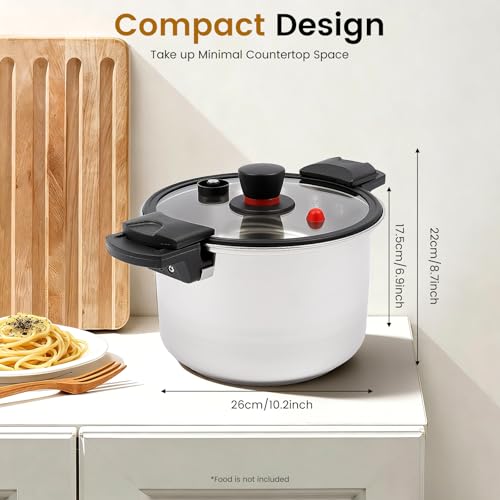 Olla a presión de acero inoxidable 7L con tapa de vidrio miniatura 5