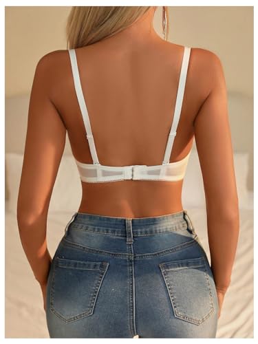 Women's Sheer Lace Underwire Bras Backless Push Up Comfort Bra Lingerie2