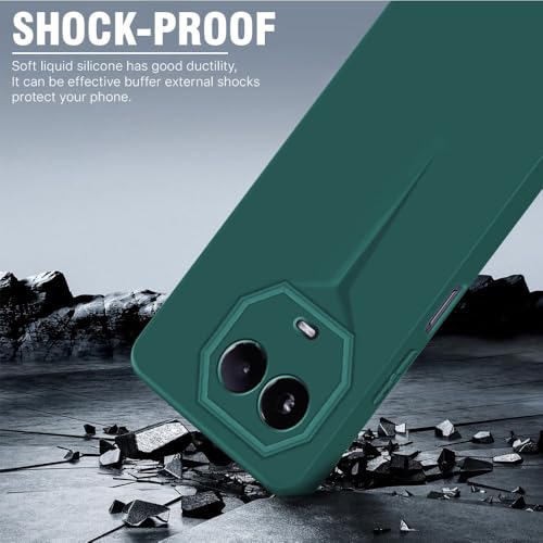 Image of WOW IMAGINE Slim Back Cover for Realme Narzo 60X 5G | Realme 11X 5G | 11X 5G | C67 5G | Blade Series Ultra Thin Case | Camera Protection | Soft Matte Silicone Flexible Mobile Case - Green