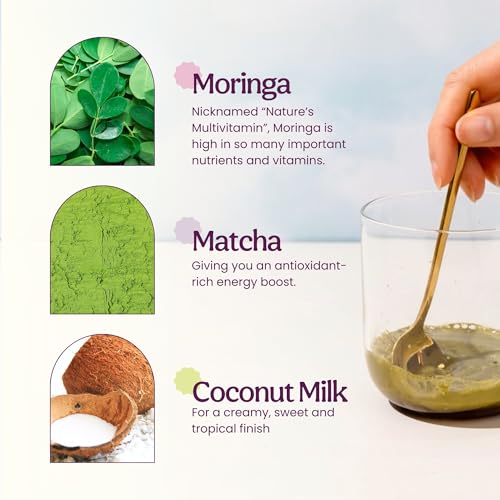 Image of Blume Superfoods Latte - Matcha Powder with Coconut, Natural Caffeine, L-Theanine, All Day Energy & Focus, Sugar-Free, Moringa, Vegan, Organic Matcha Latte from Shizuoka Japan, Green Tea - 25 Servings