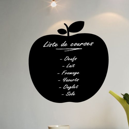 Ambiance Sticker Lavagna in ardesia - Adesivi da parete adesivi cancellabili - mela - H45 x L45 cm Ambiance Sticker Lavagna in ardesia - Adesivi da parete adesivi cancellabili - mela - H45 x L45 cm