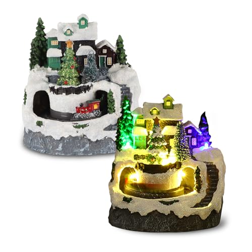 Weihnachtsdorf mit Beleuchtung und Musik, Weihnachtsdorf Häuser...