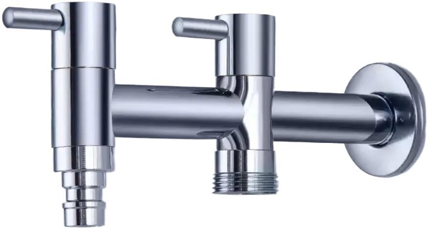 Brass Dual Handle Garden Faucet Multi Use Bib Cock For Watering Washing Machine Toilet Tap(Style 3)