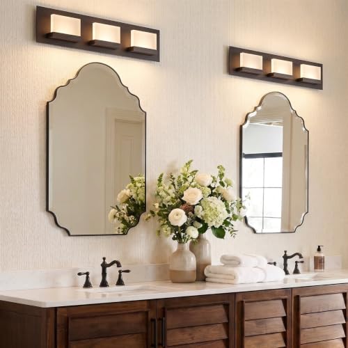 Image of Kira Home Everett 24 inch Modern Integrated LED 3-Light Bathroom Vanity Light