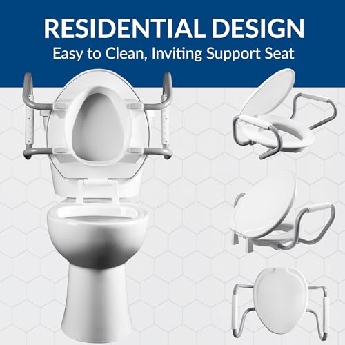 Image of Bemis Assurance 3 inch Raised Toilet Seat with Handles, Round