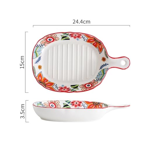 Platos para hornear de cerámica con mango para microondas 3
