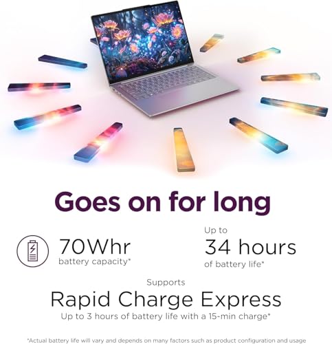 Image of Lenovo Slim 7i Aura Edition Copilot+ PC with Intel Core Ultra 7 258V Processor, 14 inch 100% DCI-P3 OLED Touchscreen, 32GB LPDDR5X-8533MT /s Memory, 1TB SSD, Wi-Fi 7, 5MP RGB+IR Cam, and Win 11 Pro