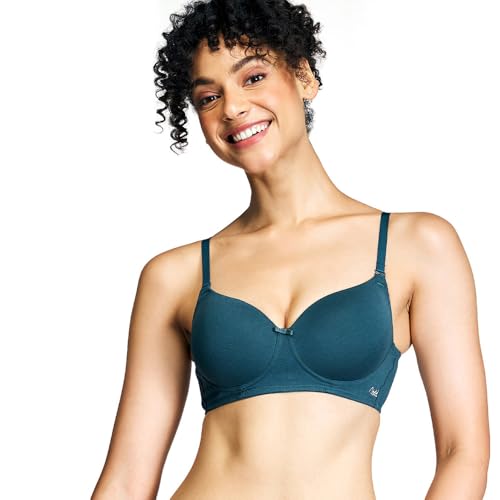 Image of NYKD NYB198 Cotton Lightly Padded Non Wired 3 /4th Coverage T-Shirt Bra Multiway Detachable Straps Invisible Under Clothes