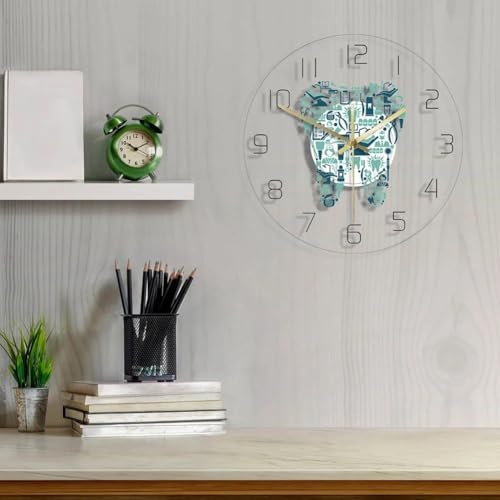 Horloge murale moderne chic en forme de dent décoration haut de gamme - 3