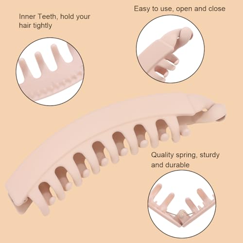 6PCS Pinzas Banana Hapdoo para Mujeres Cabello Grueso y Fino, Gran Firmeza Soporte para Coleta y Moño, Clips de Jaw para Peinado miniatura 3