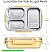 Stainless Steel Lunch Box for Kids & Adults - 25 oz - Leakproof 3 Compartment Metal Lunch Container - 18/8 Stainless Steel Bento Box - Ideal for School, Office & Outdoor - Dishwasher Safe (Yellow)