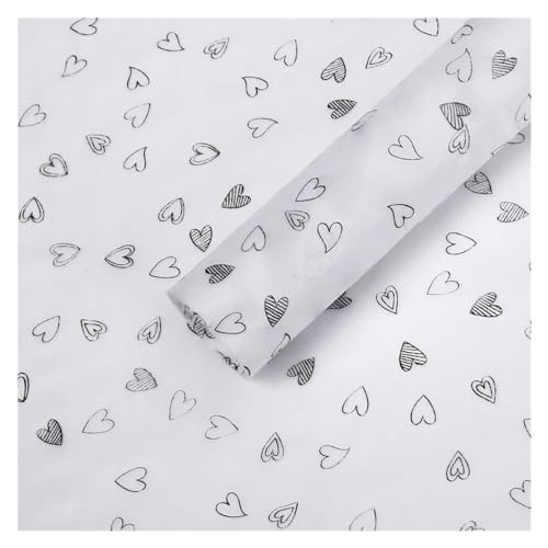 YANGC Carta for zucchero filato con cuoricino di pesca, confezione di fiori, carta impastata a mano, carta for confezione di bouquet, 20 fogli(1)