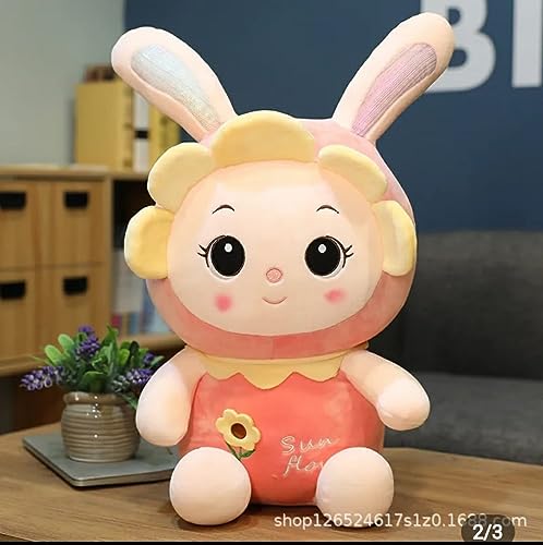 Image of Cute Sunflower Rabbit Bunny Stuffed Doll Plush Soft Toys Play for Kids Boys Girls, 35 cm
