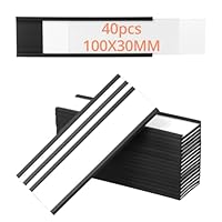 QWORK® 40 Stück Magnetetiketten 30mm x 100mm, Magnetschilder Namensschilder zum Beschriften, mit Papiereinlage Schutzfolie, für Metallregal Schließfach Whiteboard