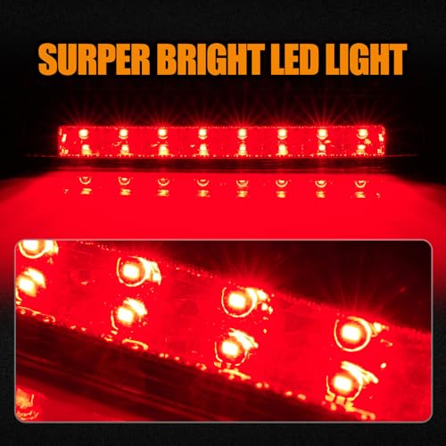 Image of Third 3rd Brake Light LED for 2014-2019 Nissan Rogue, High Mount Rear Brake Lights Assembly for 14-19 Nissan Rogue, Waterproof Center Cab Lamp Stop Light (Red)