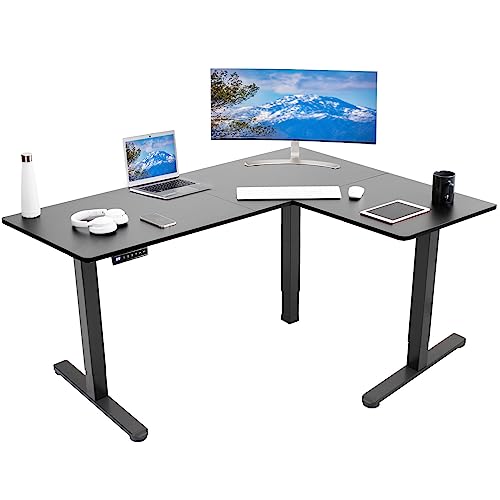 VIVO Electric Corner L-Shaped 63 x 47 in Standing Desk, Memory He...