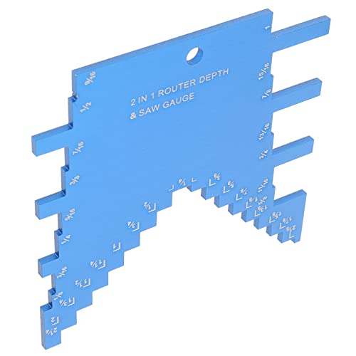 VILLCASE Depth Gauge Router Step Depth Gauge for Table Saw and Router Precision Measurement Tool for Woodworking Easy Setup with Engraved Markings