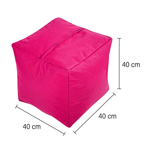 Green Bean© Outdor Pouf-Hocker 40x40x40cm mit EPS-Perlen Füllung - Erweiterung & Addon für Sitzsäcke: Fußhocker… – Bild 3