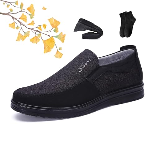Men's Loafers Casual Slip on Dress Shoes Walking Leather Soft Boat Driving Lightweight Breathable Work Business Large Size Shoes for Elderly Men