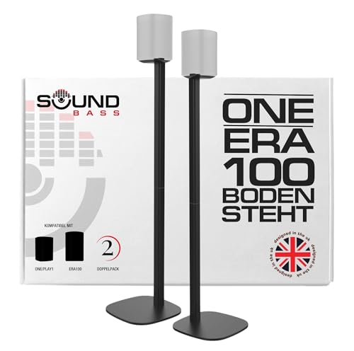 Sound Bass One / ERA100 Bodenständer Doppelpack (2 Stück), schwarz | kompatibel mit Sonos One, Gen 2, Play:1, SL | Zukunftssicheres Design auch kompatibel mit ERA 100, entworfen von Sound Bass UK