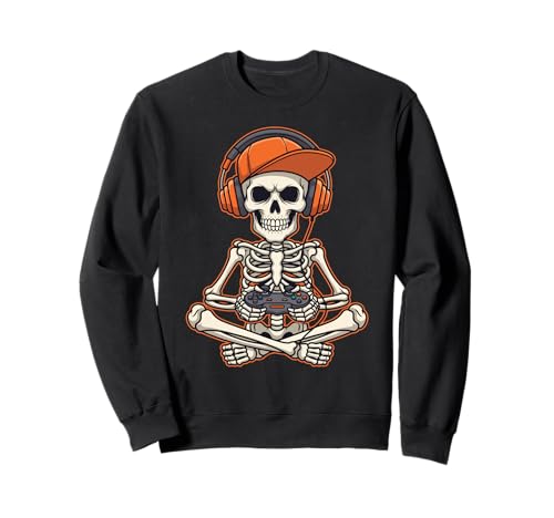 Halloween Skeleton Gamer Video Gaming Boys Men Kids Sudadera