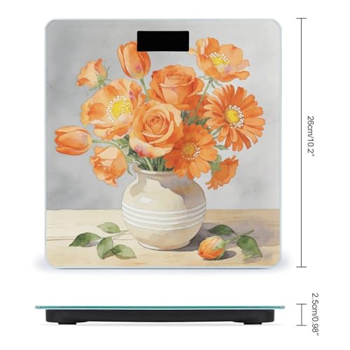 Balanza Digital Corporal Naranja Floral Hasta 180 kg miniatura 2