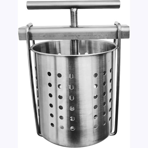 Extractor manual de prensa de miel de acero inoxidable para apicultura, extracción eficiente de miel y vino de frutas, ideal para cocina al aire libre y uso doméstico