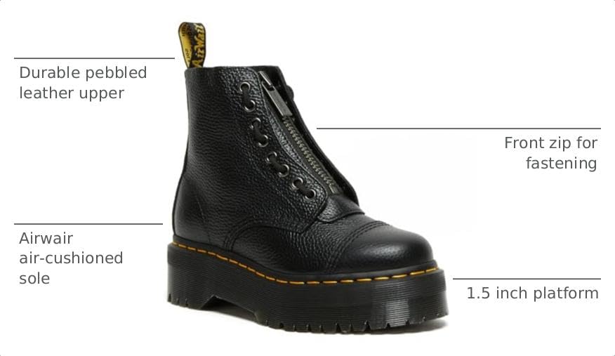 Image of Dr. Martens Women's Boots, Black Milled Nappa, 10 AU